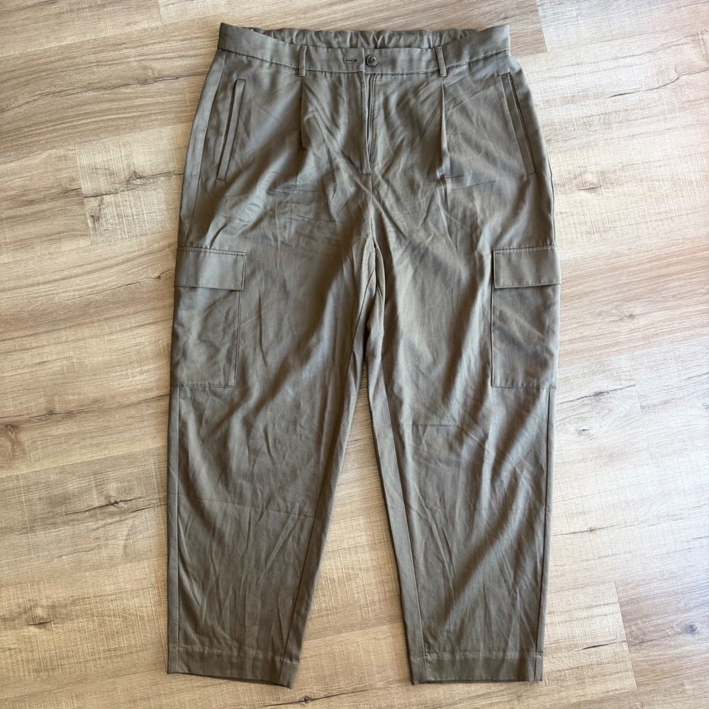 Old Navy Taylor Straight Trouser Extra High Rise Cargo Pants Reishi Brown XL